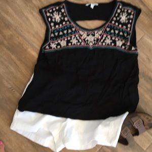 American eagle gauze embroidered top
